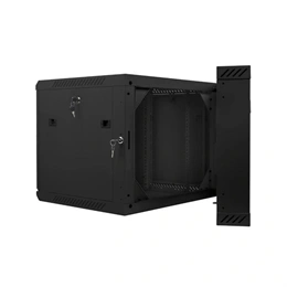 Lanberg kétrészes fali rackszekrény (19", 9U, lapraszerelt, 600 mm mély, 600x600, fekete)