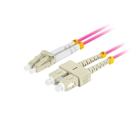Lanberg optikai patch kábel (LC/UPC - SC/UPC, duplex, OM4, MM, 3 m, 50/125, 3,0 mm, LSZH, lila)