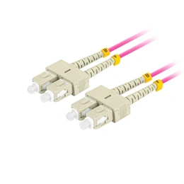 Lanberg optikai patch kábel MM SC/UPC-SC/UPC duplex (5 m, LSZH, OM4, 50/125, 3 mm, lila)