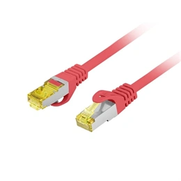 Lanberg patch kábel CAT6a S/FTP LSZH (0,5 m, piros, réz)