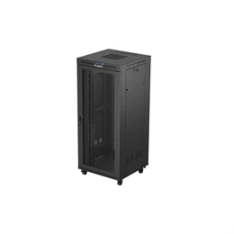 Lanberg rackszekrény (19", 37U, 800x800 mm, szabadon álló, perforált ajtó, lapraszerelt, LCD kijelző, fekete)