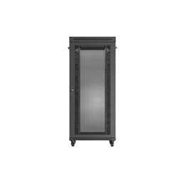 Lanberg rackszekrény (19", 37U, 800x800 mm, szabadon álló, perforált ajtó, lapraszerelt, LCD kijelző, fekete)