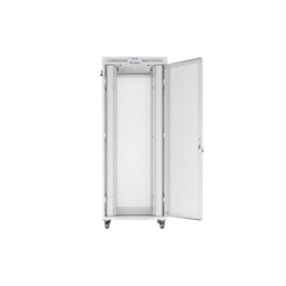Lanberg rackszekrény (19", 42U, 800x1000, perforált ajtó, lapraszerelt, LCD, szürke)