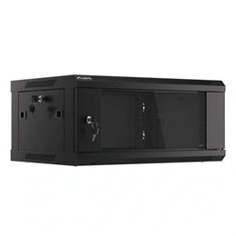 Lanberg rackszekrény (19", 4U, 600x450 mm, üvegajtó, lapraszerelt, fekete)