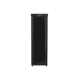 Lanberg rackszekrény (19", szabadon álló, 47U, 800x1200 mm, üvegajtó, lapraszerelt, LCD kijelző, fekete)