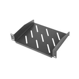 Lanberg rackszekrény polc (10", 1U, fix, 254x180mm, 20kg, fekete)