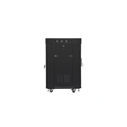 Lanberg szabadon álló rackszekrény (19", 15U, 600x600 mm, edzett üvegajtó, lapraszerelt, LCD kijelző, fekete)