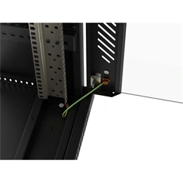Lanberg szabadon álló rackszekrény (19", 24U, 600x800 mm, üvegajtó, lapraszerelt, LCD, fekete)