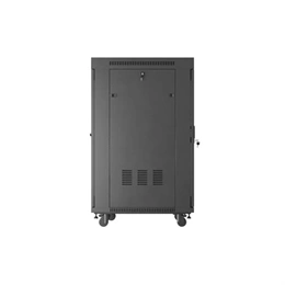 Lanberg szabadon álló rackszekrény (19", 24U, 600x800 mm, üvegajtó, lapraszerelt, LCD, fekete)