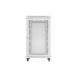 Lanberg szabadon álló rackszekrény (19", 27U, 800x1000 mm, perforált ajtó, lapraszerelt, LCD kijelző, szürke)