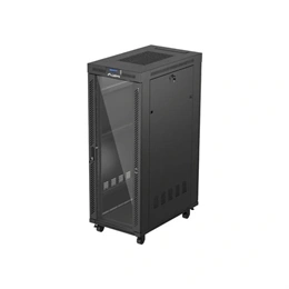 Lanberg szabadon álló rackszekrény (19", 32U, 600x1000 mm, üvegajtó, lapraszerelt, LCD, fekete)