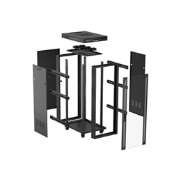Lanberg szabadon álló rackszekrény (19", 32U, 600x1000 mm, üvegajtó, lapraszerelt, LCD, fekete)