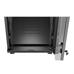 Lanberg szabadon álló rackszekrény (19", 32U, 600x1000 mm, üvegajtó, lapraszerelt, LCD, fekete)
