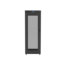 Lanberg szabadon álló rackszekrény (19", 42U, 800x1000 mm, perforált ajtó, lapraszerelt, LCD kijelző, fekete)