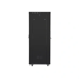 Lanberg szabadon álló rackszekrény (19", 42U, 800x1000 mm, perforált ajtó, lapraszerelt, LCD kijelző, fekete)