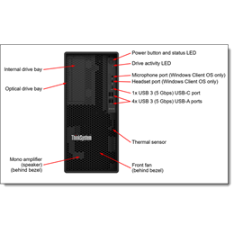 Lenovo ThinkSystem ST45 v3 torony (12 mag, AMD EPYC 4446P 3,7 GHz, 32GB DDR5 5600MHz, 2x960GB SSD, szoftveres RAID, 500W