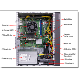Lenovo ThinkSystem ST45 v3 torony (12 mag, AMD EPYC 4446P 3,7 GHz, 32GB DDR5 5600MHz, 2x960GB SSD, szoftveres RAID, 500W