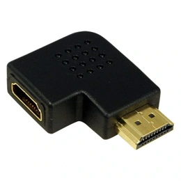 LogiLink HDMI adapter (M/F, 90° bal, aranyozott csatlakozó, fekete)