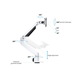 MULTIBRACKETS M gázrugós asztali konzol (15-34", VESA 75x75/100x100, max. 10 kg, fehér)