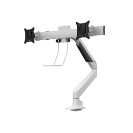 MULTIBRACKETS asztali konzol (2 képernyős, 15-28", VESA 75x75/100x100, fehér, gázrugós)