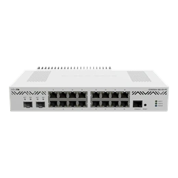 MikroTik CCR2004-16G-2S+PC router (passzív hűtés, 16x 10/100/1000 RJ45, 2x SFP+ 10G, 4GB RAM, fehér)