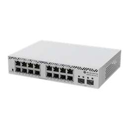 MikroTik CSS318-16G-2S+IN 16-port Gigabit switch (2x SFP+ 10G, 16x 10/100/1000, SwOS, passzív hűtés, 13W, IP20)