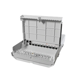 MikroTik netFiber 9 CRS310-1G-5S-4S+ kültéri switch (1x Gigabit RJ45, 5x SFP, 4x SFP+, PoE-in, IP65, fehér)