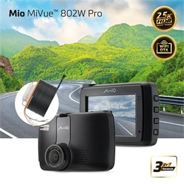 Mio MiVue 802W Pro menetrögzítő kamera (2.5K 1440p, 140° látószög, 3 tengelyű G-szenzor, Wi-Fi, 240mAh akkumulátor, park