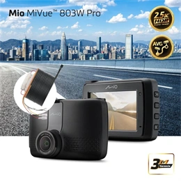 Mio MiVue 803W Pro menetrögzítő kamera (2,7" kijelző, 2,5K/60 fps, 4 MP szenzor, 140° látószög, Wi-Fi, GPS, SuperCap, pa