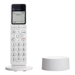 Motorola dot411 telefon készülék (vezeték nélküli, kijelző, dect) fehér