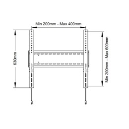 Multibrackets M Universal fix fali konzol (60"-110", VESA 800x600, 125kg, fekete)