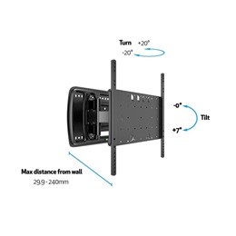 Multibrackets M VESA Super Slim fali konzol (32"-65", max. VESA 400x400, dönthető, forgatható, fekete, 40 kg)