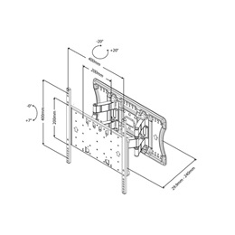 Multibrackets M VESA Super Slim fali konzol (32"-65", max. VESA 400x400, dönthető, forgatható, fekete, 40 kg)