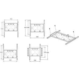 Multibrackets M VESA Super Slim fali konzol (32"-65", max. VESA 400x400, dönthető, forgatható, fekete, 40 kg)
