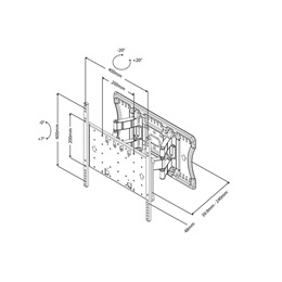 Multibrackets M fali konzol (40-86", VESA 100x100-400x400, dönthető, forgatható, max. 52 kg, fekete)