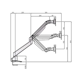 Multibrackets M gázrugós asztali konzol (15-34", VESA 75x75/100x100, max. 10 kg, ezüst)
