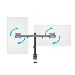 Multibrackets asztali konzol (2 képernyős, 15-27", VESA 75x75/100x100 mm, 8 kg/monitor, dönthető, forgatható, fekete)