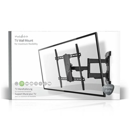 NEDIS TVWM6570BK fali tartó konzol (43"-100", VESA 400x200-800x600, max 70 kg, dönthető 15°, forgatható 0-180°, fekete