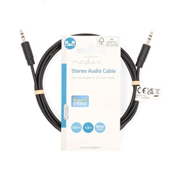 Nedis 3,5 mm sztereó audio kábel 1,5 m (3,5 mm jack dugó / 3,5 mm jack dugó, fekete)