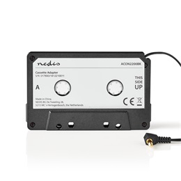 Nedis ACON2200BK autórádió kazetta-adapter (3,5 mm jack, 1 m kábel, ABS, MP3, fekete)