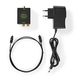 Nedis ACON2510BK digitális-analóg konverter (HDMI eARC átalakítás, 2× RCA kimenet, 3,5 mm analóg kimenet, digitális koax