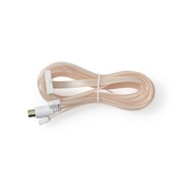 Nedis ANFM105ME FM szalagdipól antenna (IEC (koax) apa, 1,90 m, 50 Ohm, árnyékolatlan, fehér)