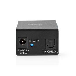 Nedis ASPL2512BK digitális audio splitter (TosLink bemenet, 2x TosLink kimenet, fém, fekete)