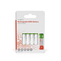 Nedis BANM26HR64B NiMH akku (AA, 1,2V, 2600 mAh, 4 db, piros/zöld)