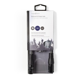 Nedis COTH15010GYO5 félprofi XLR audio kábel (XLR dugó / XLR aljzat, 0,5 m, szimmetrikus, rugalmas)