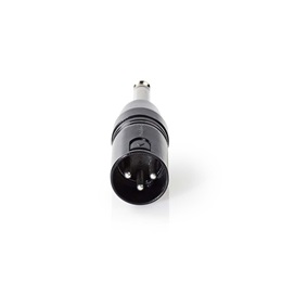 Nedis COTP15942BK adapter (6,35 mm jack - XLR 3 tűs apa, fekete, fém ház, nikkelezett burkolat, egyenes kivitel)