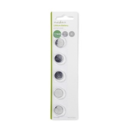 Nedis CR1620 lítium gombelem (3 V, 5 db, átmérő 15,84 mm, ezüst)