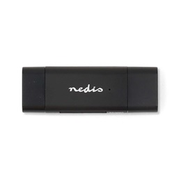 Nedis CRDRU2110BK USB 2.0 kártyaolvasó (USB-C, microSD, microSDHC, microSDXC, SD, SDHC, SDXC, fekete)