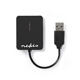 Nedis CRDRU2300BK USB hub (kártyaolvasó: SD, microSD, M2, MS, MMC, RS-MMC, miniSD, 4xUSB-A, USB 2.0, 480 Mbit/s, plug an