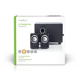 Nedis CSPR10021BK PC hangszóró 2.1 (33 W, 3,5 mm jack, USB tápellátás, fekete)